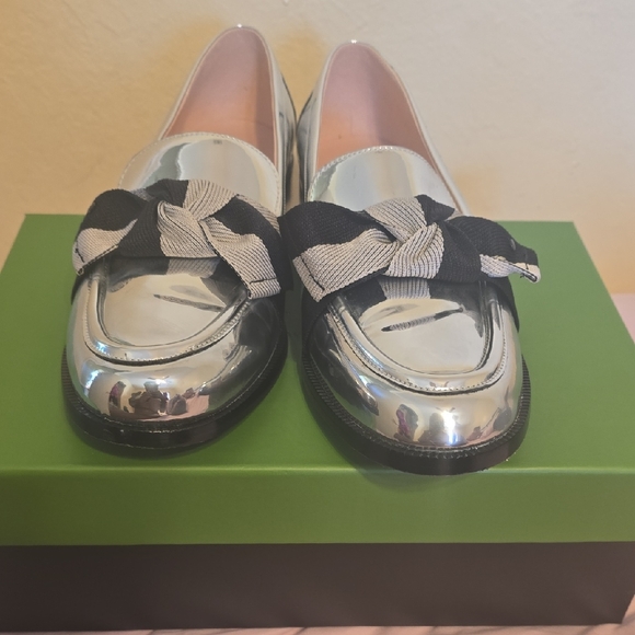 Kate Spade Silver and Black Loafers - Picture 7 of 9
